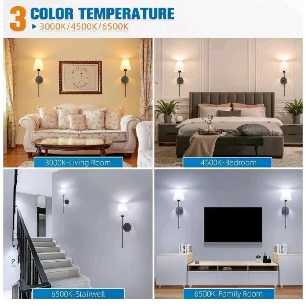 Battery Operated Wall Light Sconce Black